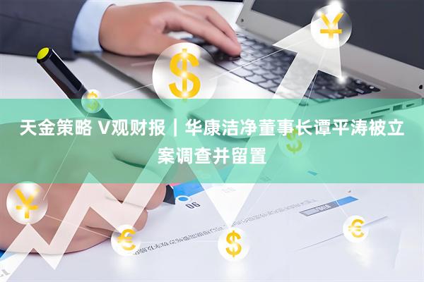 天金策略 V观财报｜华康洁净董事长谭平涛被立案调查并留置
