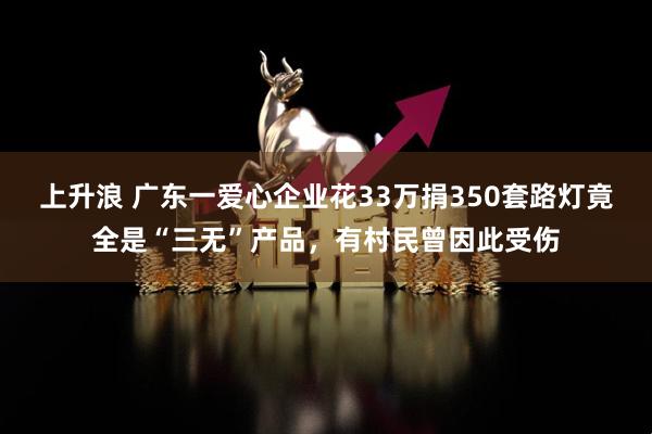 上升浪 广东一爱心企业花33万捐350套路灯竟全是“三无”产品，有村民曾因此受伤